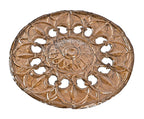 original and intact single-sided dark metallic gold enameled perforated tin metal interior salvaged chicago circular-shaped grille or grate