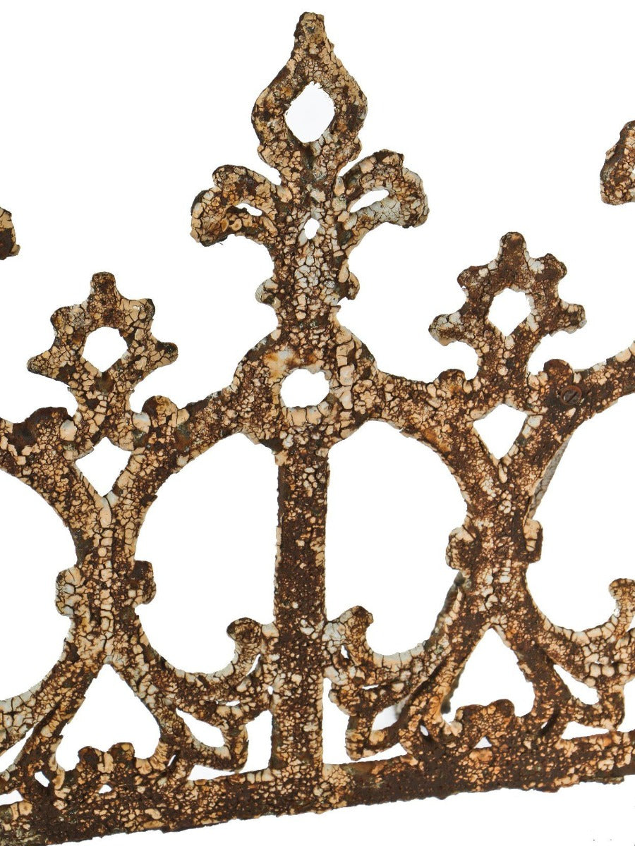 group of original salvaged chicago late 19th century ornamental cast iron victorian-era widow's walk or roofline cresting