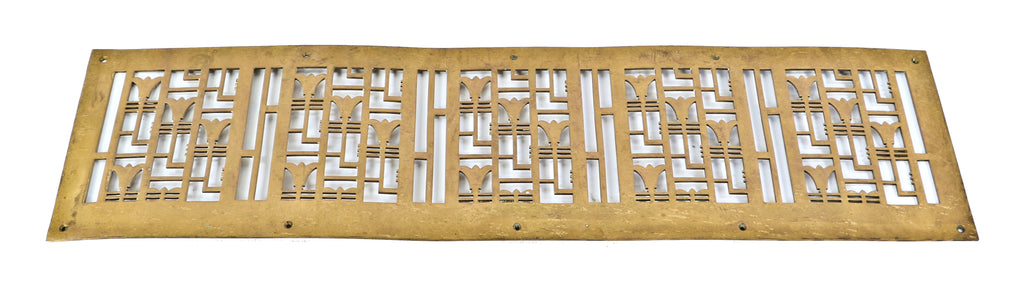 all original and intact solid cast bronze c. 1935 american at deco interior j.c. penny's department store wrought bronze geometrically designed radiator grille