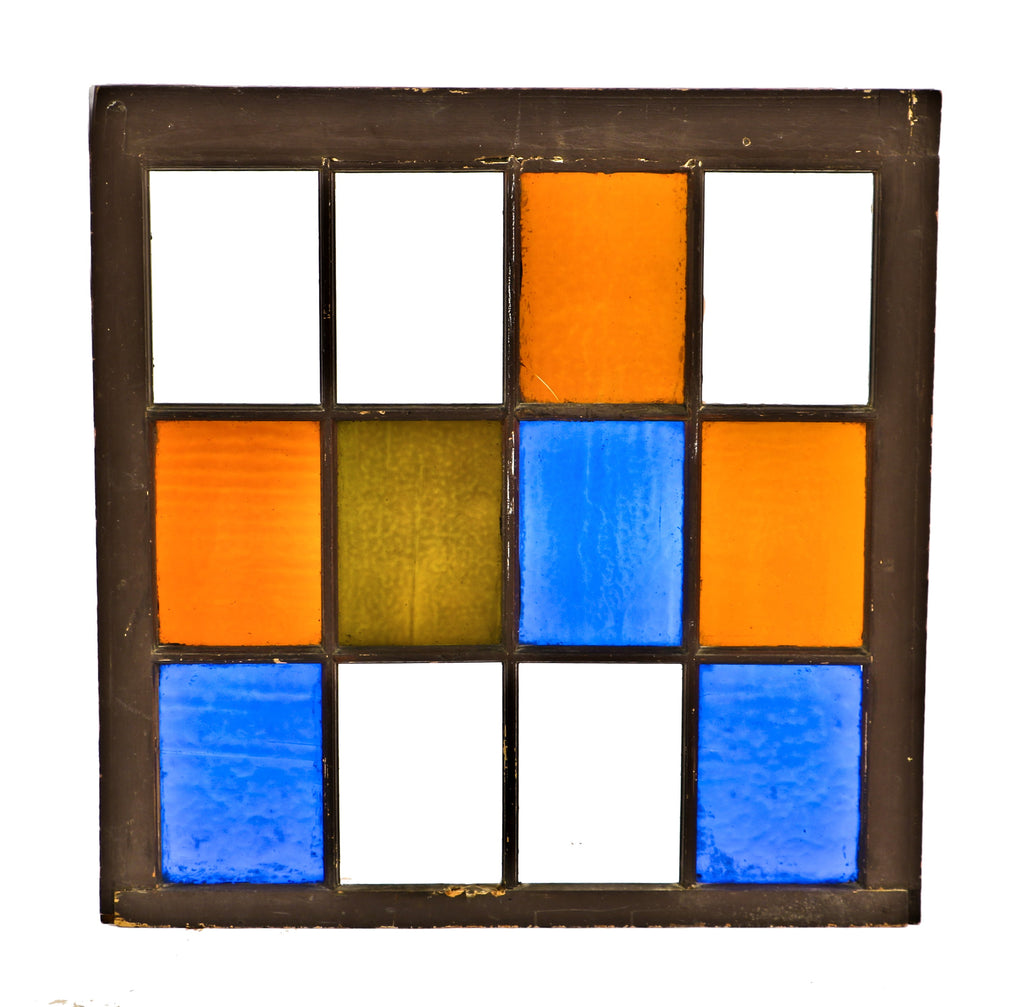 single c. 19th century all original multi-pane "queen anne" style painted black sash wood window salvaged from milwaukee's metropolitan hall (formerly a pabst tavern)