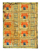 all original turn of the century lithographed metal sheet of "gibson's soap polish" labels or canister components salvaged from a chicago area residence.
