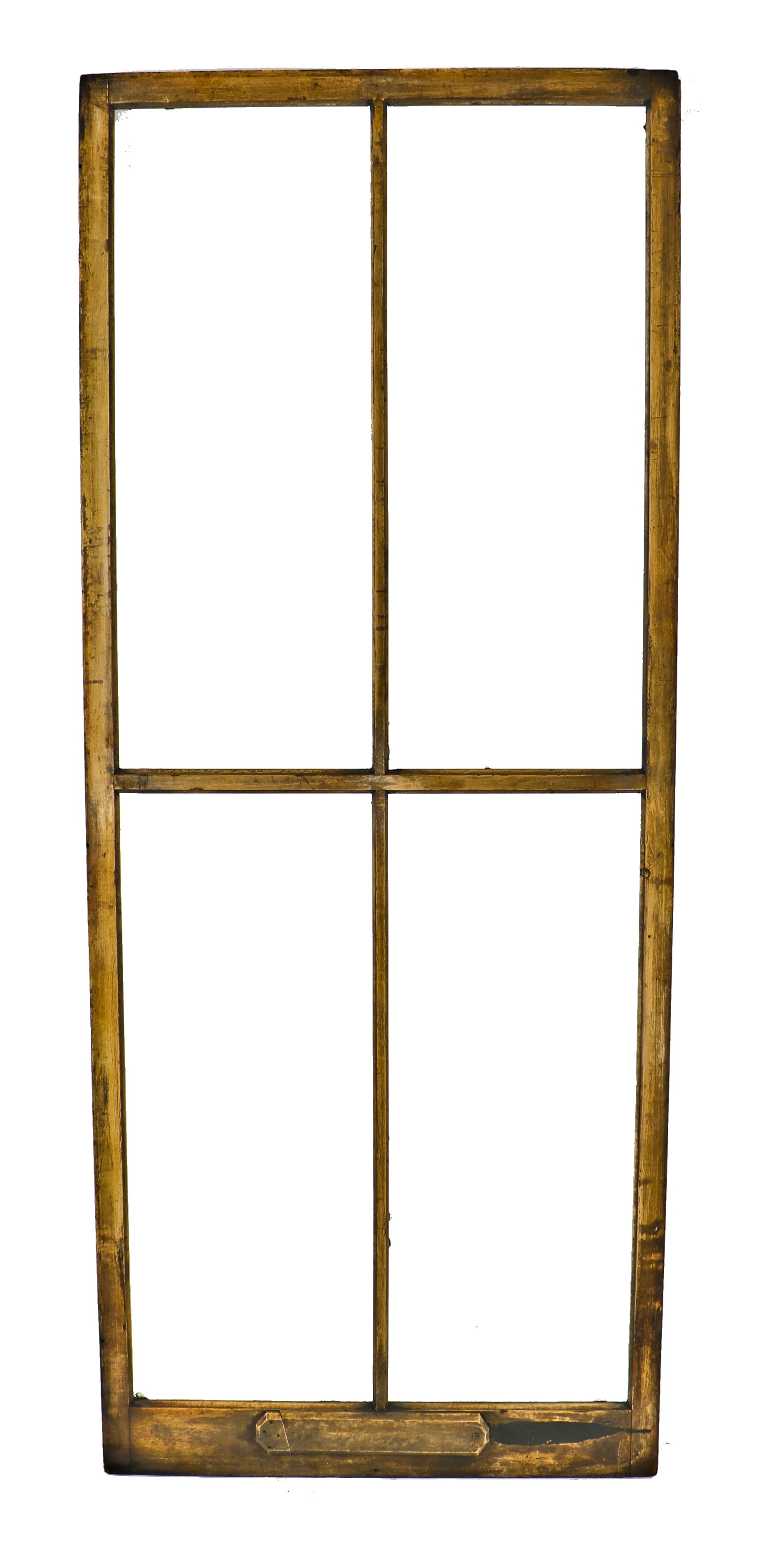 massive c. 1880's original four-pane exterior chicago workers cottage painted pine wood storm sash window with narrow stiles and multiple ventilation holes