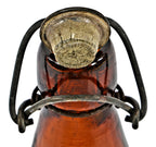 all original and intact c.1890's blobtop amber glass weiss beer bottle with original lightning closure manufactured for chicago bottler louis lamm