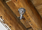 19th century crane brothers factory building ceiling or wall-mount faries wood and cast iron ball joint ceiling pendant light cap