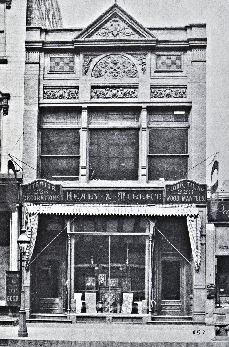 remarkable all original late 19th century intact museum quality polychromatic hand-painted stenciled st. louis union station interior wall canvas