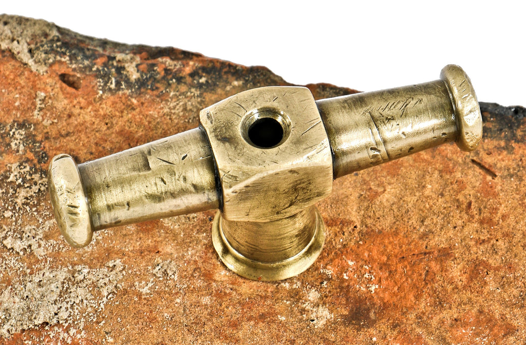 one of three nearly identical c. 1870 salvaged chicago crane brothers factory building interior safe vault door brass handle with nicely aged surface patina