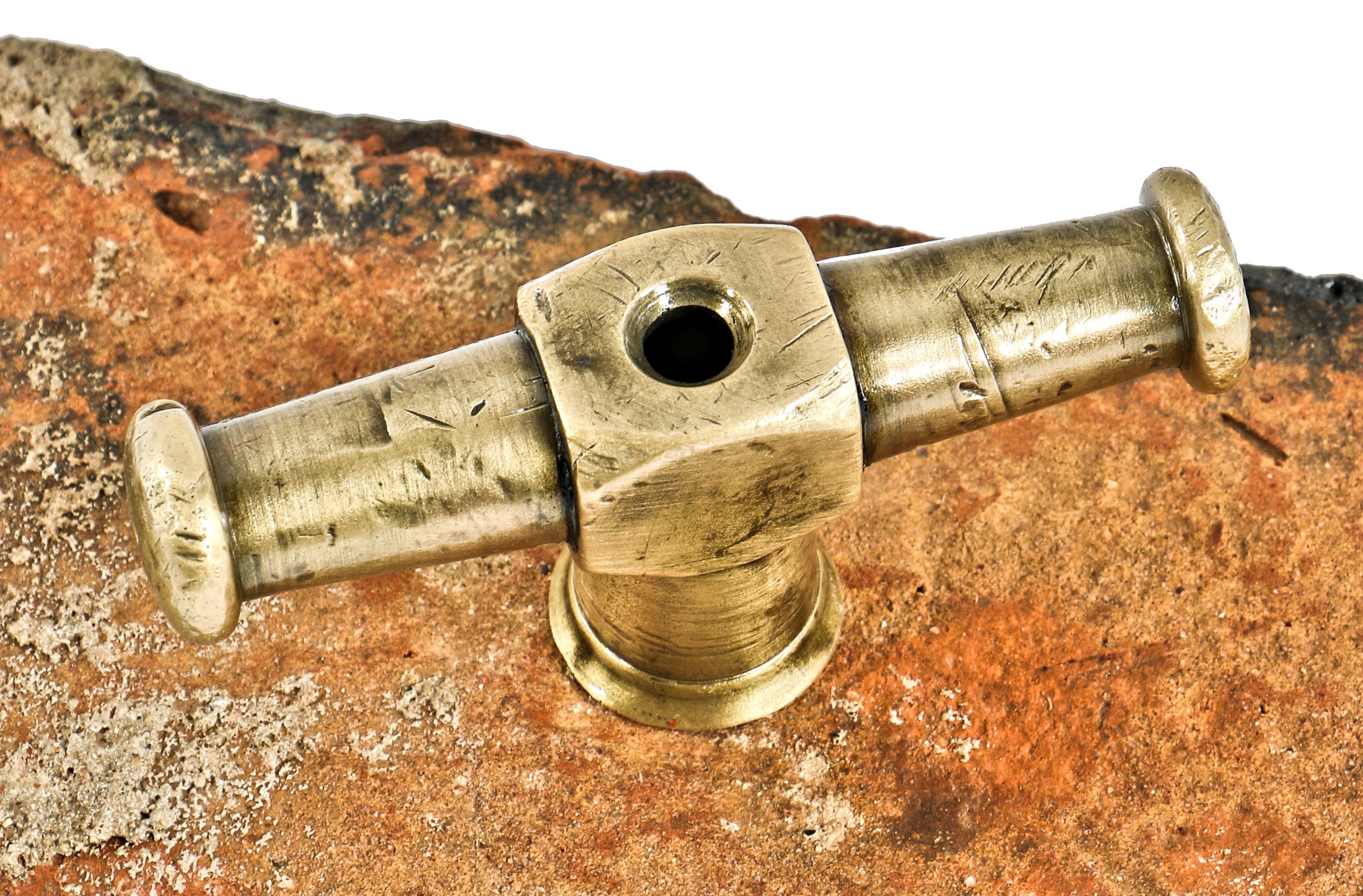 one of three nearly identical c. 1870 salvaged chicago crane brothers factory building interior safe vault door brass handle with nicely aged surface patina