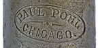 hard to find single all original antique american late nineteenth century gray stoneware or pottery weiss bottle manufactured for chicago bottler paul pohl.