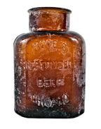 all original antique dug c. 1880's-1890's deep amber glass medicine bottle manufactured for preston b. rose in chicago, il.