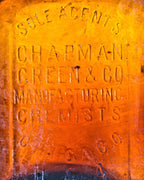 all original antique dug c. 1880's-1890's deep amber glass medicine bottle manufactured for preston b. rose in chicago, il.