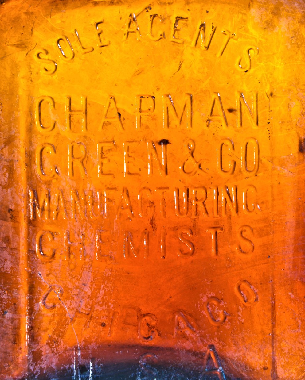 all original antique dug c. 1880's-1890's deep amber glass medicine bottle manufactured for preston b. rose in chicago, il.