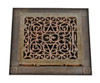 single original and intact late 19th or early 20th century antique american ornamental cast iron residential salvaged chicago floor grate with surround
