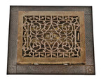 original late 19th or early 20th century antique american ornamental cast iron residential salvaged chicago floor grate with surround