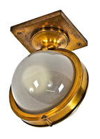 original william drummond-designed heavy cast brass rookery building elevator light with frosted glass globes