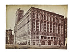 single hard to find and intact oversized antique late nineteenth century unmatted albumen print depicting the adler and sullivan-designed auditorium theater in chicago, il.