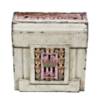 rare all original oversized american c. 1920's-1930's polychromed glazed terra cotta chicago commerical building cornice panel featuring elegantly designed floral motifs
