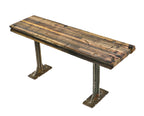 late 1930's american industrial low-lying stationary "pollard brothers" salvaged finkl & sons foundry robust locker room bench with repurposed oak wood top