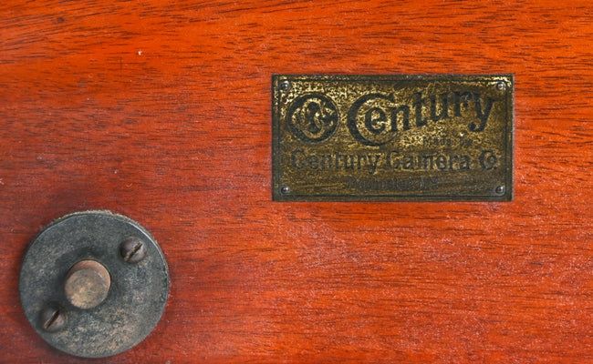 rare early 20th century all original and completely intact fully adjustable professional studio camera solid mahogany wood crank stand with cast iron wheel and locking lever