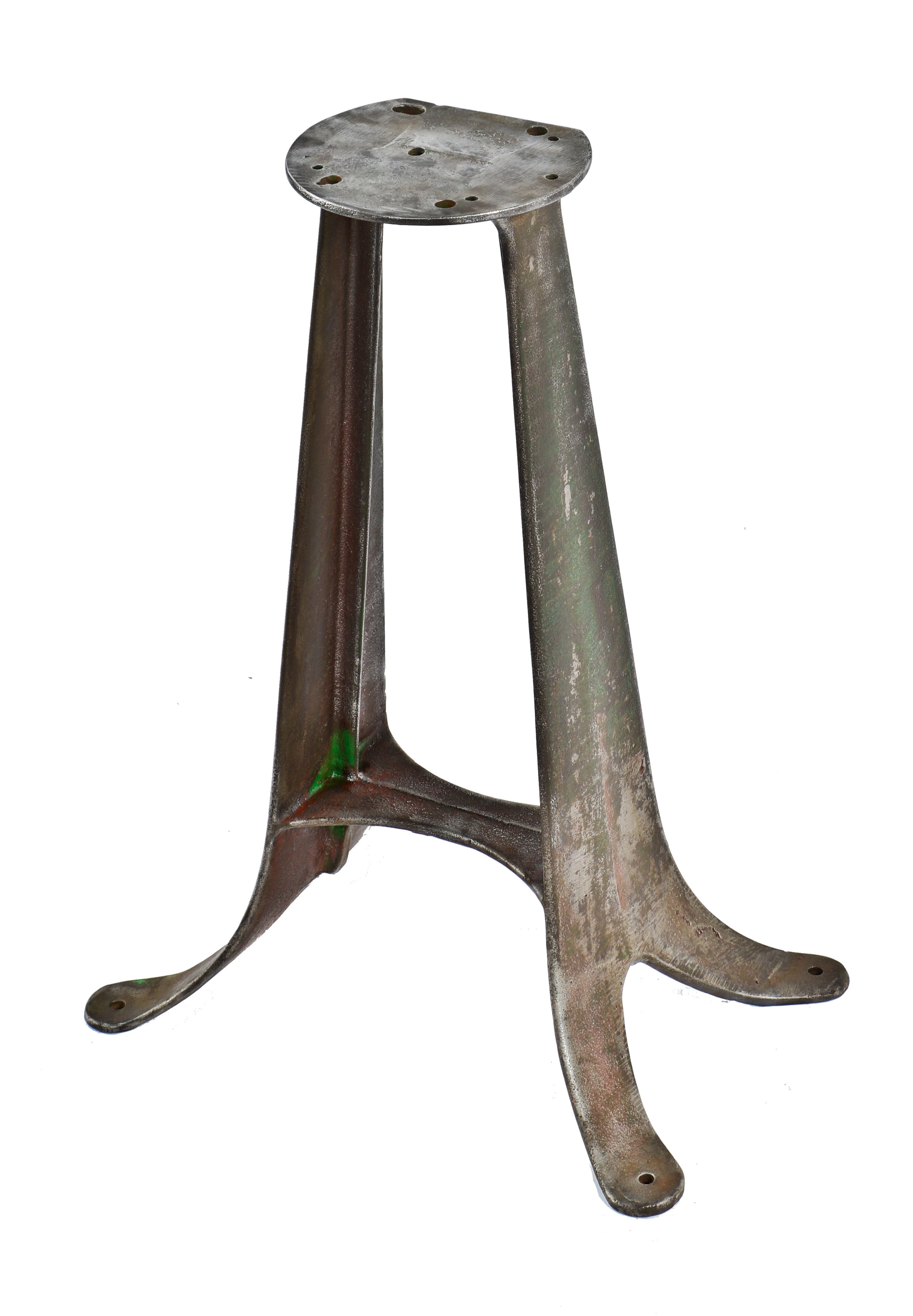 original early 20th century antique american industrial unornamented cast iron four-legged low-lying factory machine base with flared stationary feet