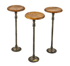 group of three all original american industrial freestanding c. 1920's hotel drake "italian room" soda fountain albert pick stools with intact solid oak wood swivel seats