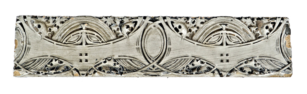 single all original and well-documented late 19th century museum quality american ornamental what-glazed terra cotta schlesinger & mayer department store lintel panel