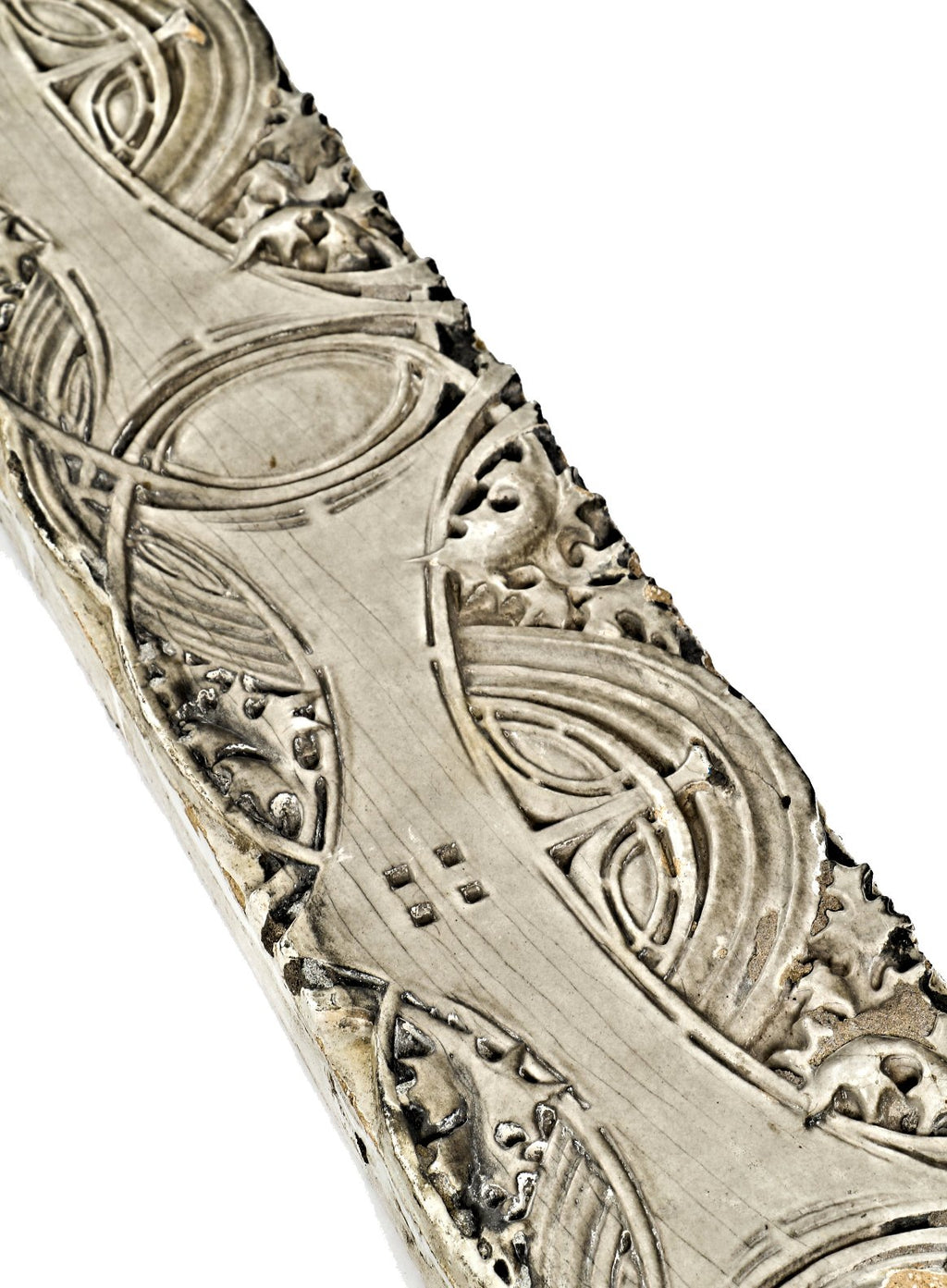 single all original and well-documented late 19th century museum quality american ornamental what-glazed terra cotta schlesinger & mayer department store lintel panel