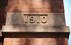 original and largely uniform c. 1910 patinated exterior st. john united church bell tower stamped copper finials with gothic style  ornamental crockets