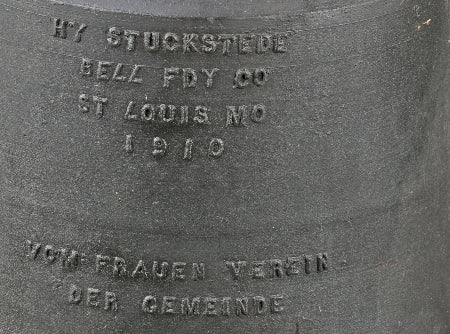 original early 20th century historically important salvaged chicago st. john's cast bronze church bell with nicely aged surface patina and fully functional clapper