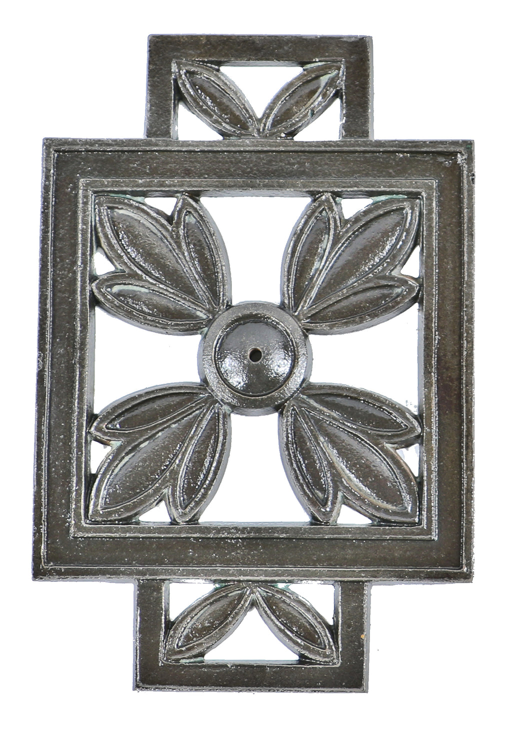 all original historically important early 20th century refinished double-sided cast iron interior goldblatt's department store building staircase case panel