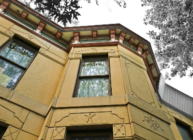 original c. 1874 solid walnut wood interior residential salvaged chicago multi-faceted staircase newel post with deeply recessed panel and flat circular-shaped top