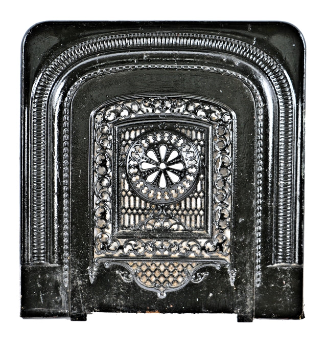 original and intact c. 1870's salvaged chicago marble mantel fireplace surround and summer cover from an 1870's post-fire italianate mansion
