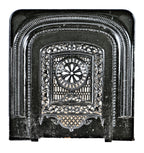 original and intact c. 1870's salvaged chicago marble mantel fireplace surround and summer cover from an 1870's post-fire italianate mansion