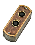 single all original and intact early 1920's antique american otis elevator salvaged chicago factory up/down wall indicator plaque with housing