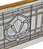 remarkable c. 1892 all original salvaged chicago leaded glass residential american victorian transom window with beveled glass and faceted jewels throughout