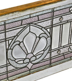 exceptional c. 1892 all original salvaged chicago leaded glass residential american victorian transom window with beveled glass and faceted jewels throughout