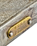 c. 1920's all original and intact fully adjustable pressed and folded steel cook county hospital operating room examination room table with tubular steel legs