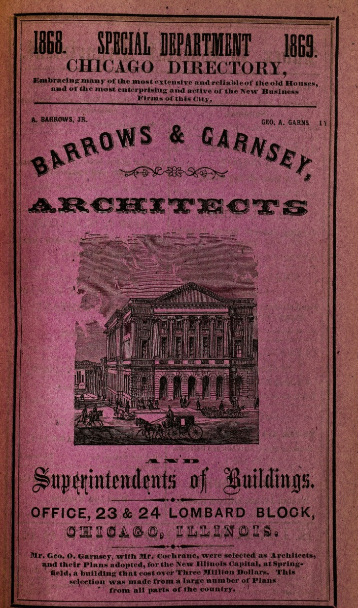 profusely illustrated pre-chicago fire 1868 bailey and edwards chicago directory
