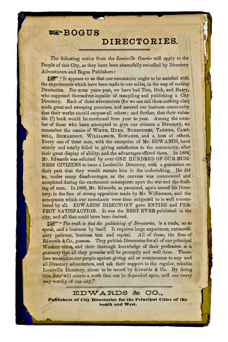 profusely illustrated pre-chicago fire 1868 bailey and edwards chicago directory