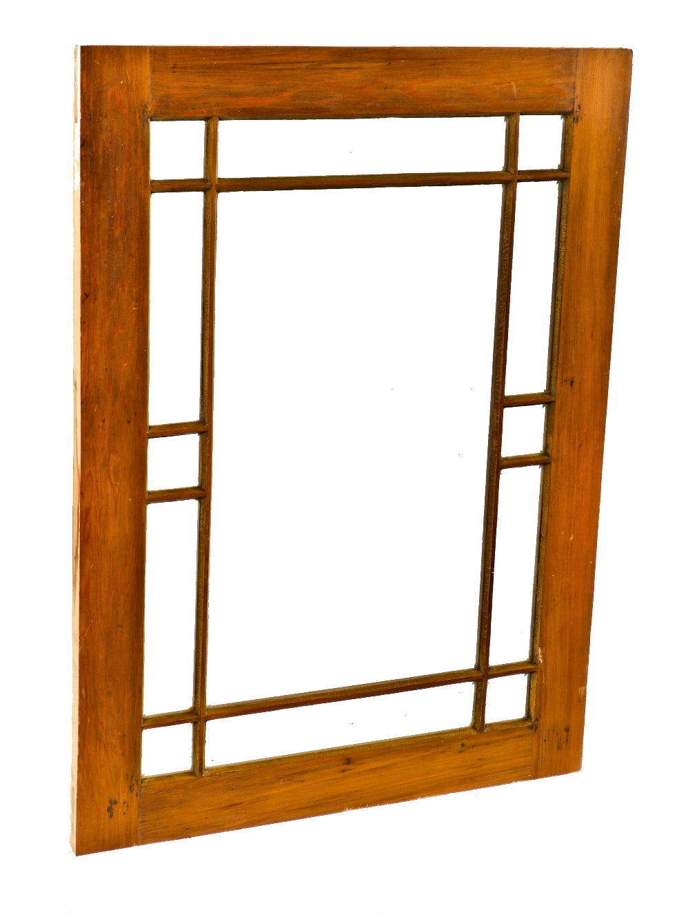 completely refinished oversized 1880's chicago salvaged pine wood interior residential skylight with all original beveled glass panels free from damage`