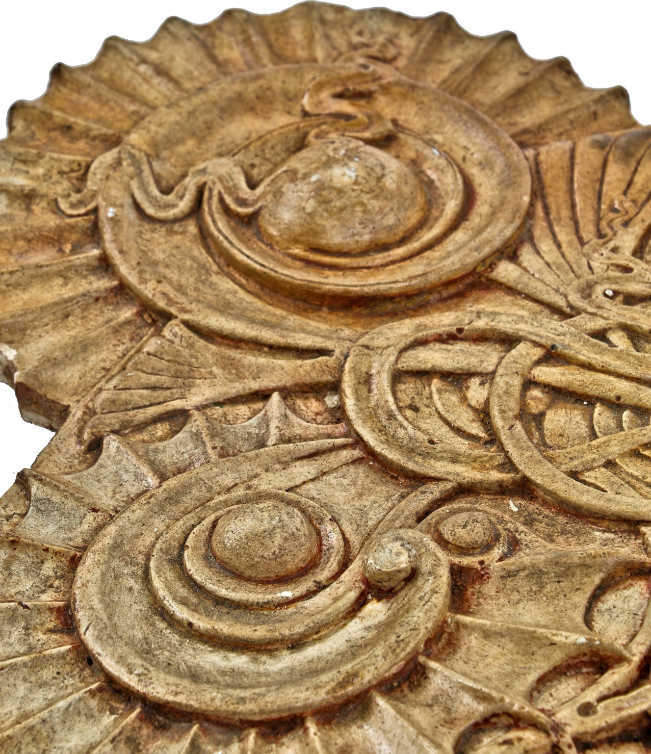 all original and largely intact museum-quality 1884 sullivan-designed interior louis frank residence light fixture cast plaster ceiling medallion