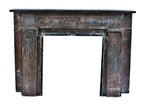 mid to late 1870's salvaged chicago interior residential faux marble finish american victorian era slate fireplace mantel with incised designs throughout