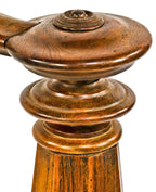 original early 1870's chicago interior commerical italianate style solid walnut octagonal-shaped freestanding newel post with intact cap and threaded iron rod