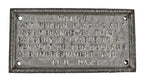 hard to find oversized exterior 19th century new york city soho district fire escape "incumbrance" notification sign with egg & dart border
