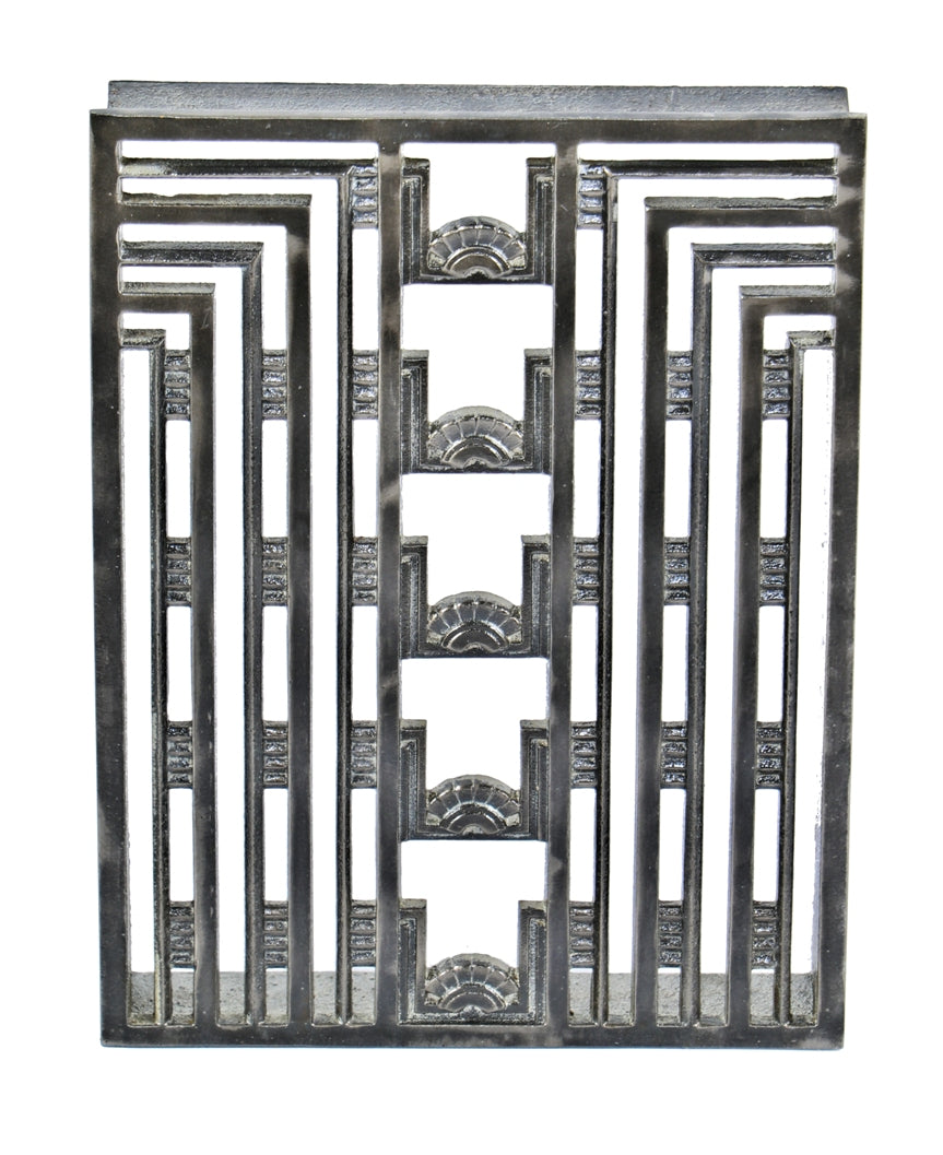 rare museum quality original american depression era art deco machine age interior michigan square building flush mount elevator cab or car grille