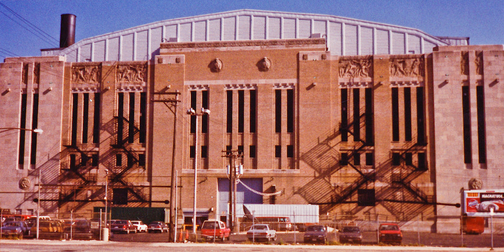 original c. 1929 historically important american art deco style cast concrete chicago stadium exterior frieze panel head fragment