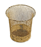 depression era antique american salvaged chicago nicely aged all-metal rolled rim office building waste basket or trash can