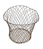 early 20th century antique american industrial salvaged chicago lightweight paper waste basket or trash can with top and bottom hoops for added reinforcement