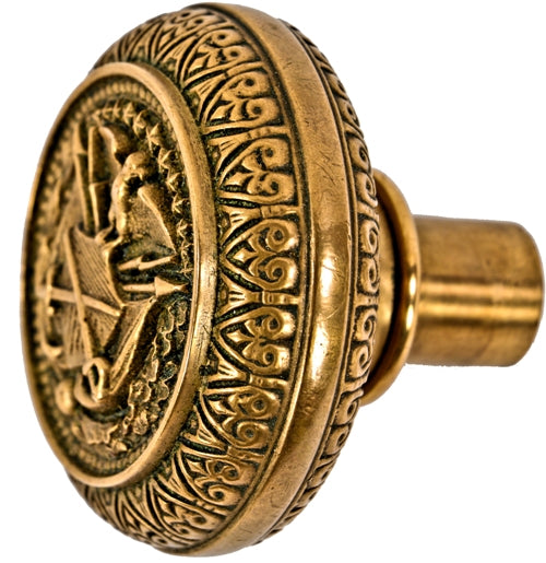 historically important oversized 1870's emblematic united states department of war interior office door cast bronze doorknob