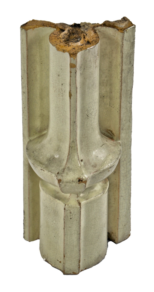 important allover crazed c. 1890's northwestern terra cotta off-white glazed exterior downtown chicago reliance building curtain wall or facade fragment