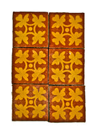 six diminutive original and intact 19th century interior david c. cook mansion "stoke on trent" glazed minton floor tiles featuring a visually striking design